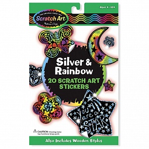 Набор стикеров Scratch Art серебро и радуга (Melissa&Doug, 5824M_md)